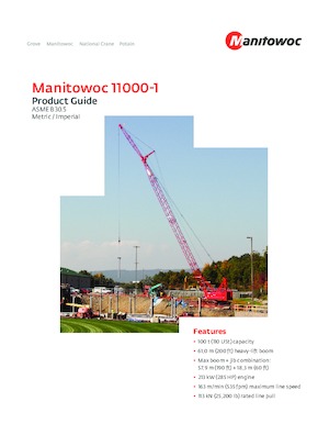 Grues à chenilles - flèche treillis Manitowoc 11000-1