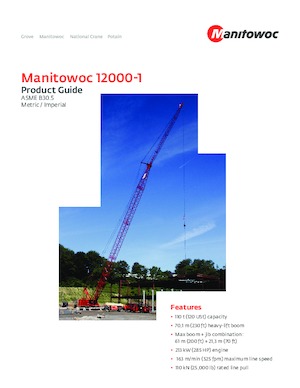 Grues à chenilles - flèche treillis Manitowoc 12000-1