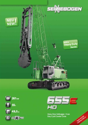 Grues à chenilles - flèche treillis Sennebogen 655 HD
