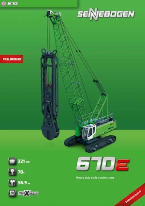 Grues à chenilles - flèche treillis Sennebogen 670 HD