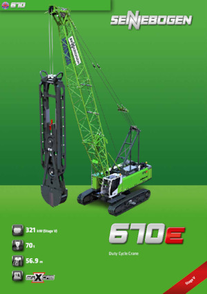 Grues à chenilles - flèche treillis Sennebogen 670E