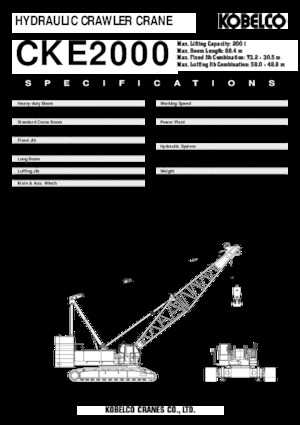 Grues à chenilles - flèche treillis Kobelco CKE 2000