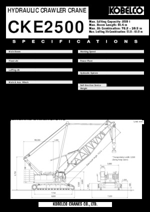 Grues à chenilles - flèche treillis Kobelco CKE 2500