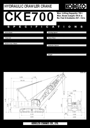 Grues à chenilles - flèche treillis Kobelco CKE 700