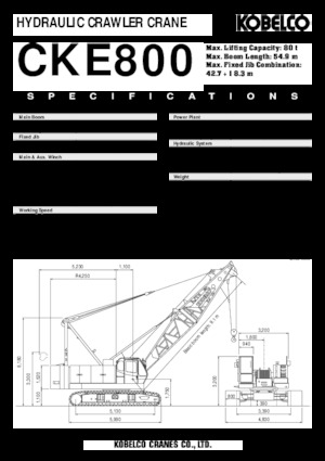 Grues à chenilles - flèche treillis Kobelco CKE 800