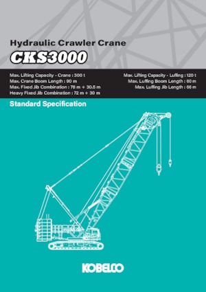 Grues à chenilles - flèche treillis Kobelco CKS3000