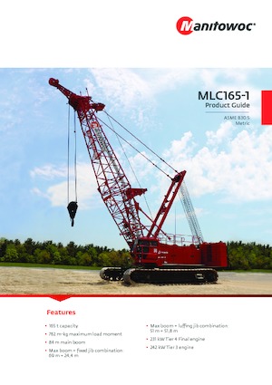 Grues à chenilles - flèche treillis Manitowoc MLC165-1