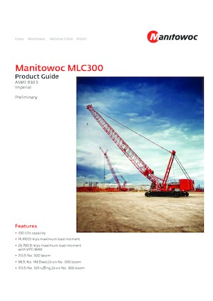 Grues à chenilles - flèche treillis Manitowoc MLC300