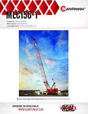 Grues à chenilles - flèche treillis Manitowoc MLC150-1