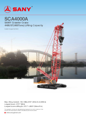 Grues à chenilles - flèche treillis Sany SCA4000A