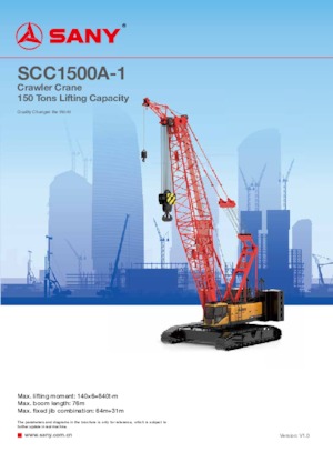 Grues à chenilles - flèche treillis Sany SCC1500A-1