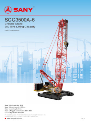 Grues à chenilles - flèche treillis Sany SCC3500A-6