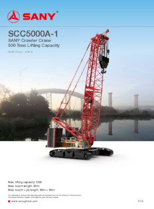 Grues à chenilles - flèche treillis Sany SCC5000A-1
