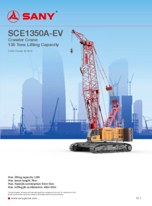 Grues à chenilles - flèche treillis Sany SCE1350A-EV