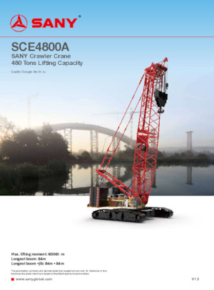 Grues à chenilles - flèche treillis Sany SCE4800A