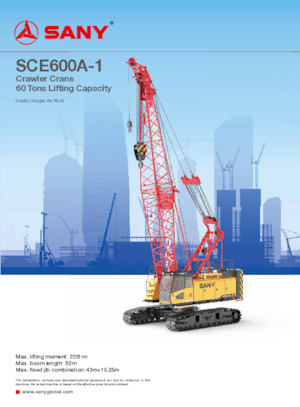 Grues à chenilles - flèche treillis Sany SCE600A-1