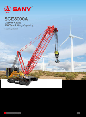 Grues à chenilles - flèche treillis Sany SCE8000A