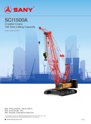 Grues à chenilles - flèche treillis Sany SCI1500A