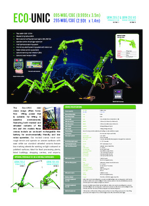 Grues à chenilles téléscopique UNIC Eco RK-095