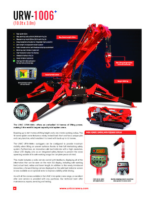 Grues à chenilles téléscopique UNIC URW-1006