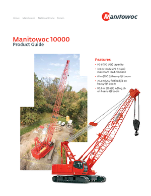 Grues à chenilles - flèche treillis Manitowoc 10000 E