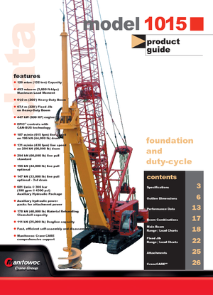 Grues à chenilles - flèche treillis Manitowoc 1015