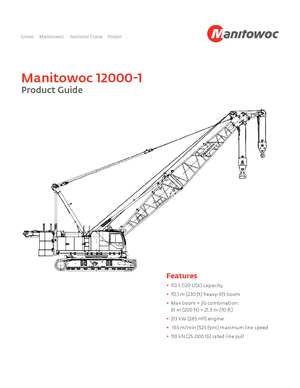 Grues à chenilles - flèche treillis Manitowoc 12000 E-1