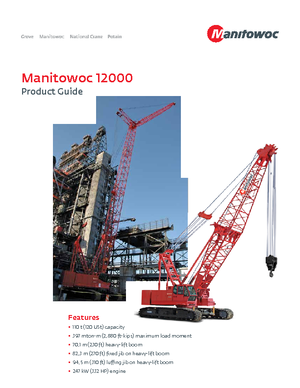 Grues à chenilles - flèche treillis Manitowoc 12000 E