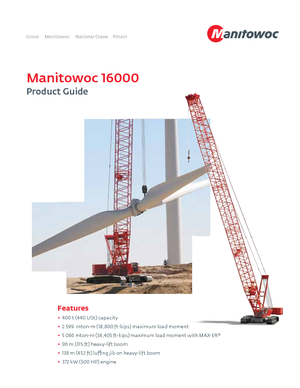 Grues à chenilles - flèche treillis Manitowoc 16000