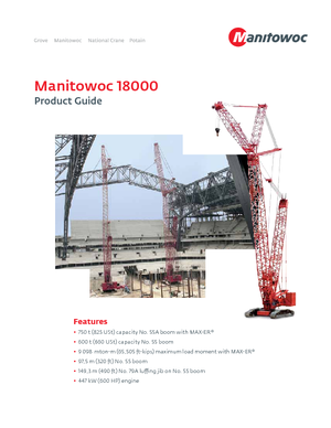 Grues à chenilles - flèche treillis Manitowoc 18000