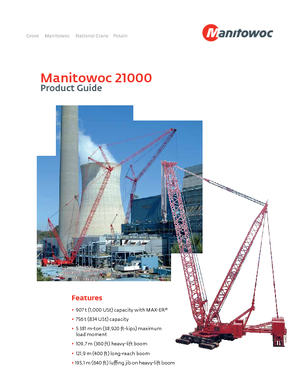 Grues à chenilles - flèche treillis Manitowoc 21000