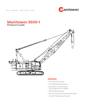 Grues à chenilles - flèche treillis Manitowoc 8500 E-1