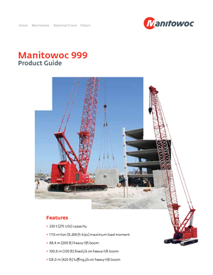 Grues à chenilles - flèche treillis Manitowoc 999