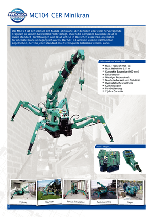 Grues à chenilles téléscopique Maeda MC 104 CER *