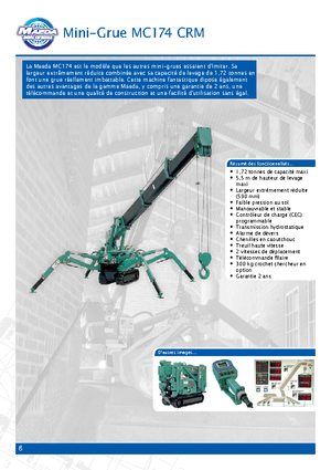 Grues à chenilles téléscopique Maeda MC 174 CRM *