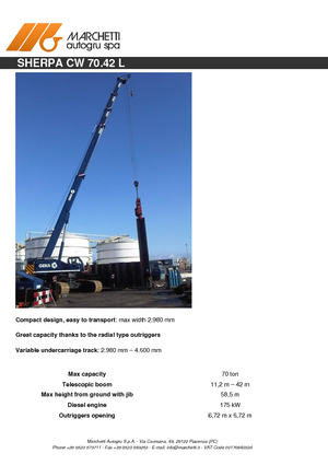 Grues à chenilles téléscopique Marchetti Sherpa 70.42 L