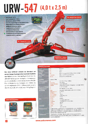 Grues à chenilles téléscopique UNIC URW-547