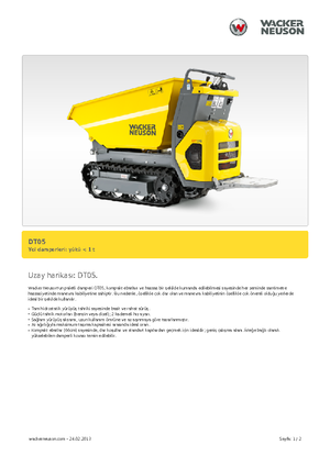 Bennes à chenilles Wacker Neuson DT05