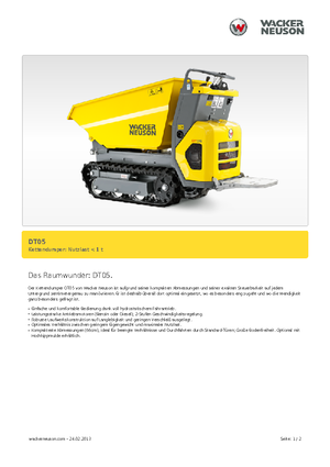 Bennes à chenilles Wacker Neuson DT05