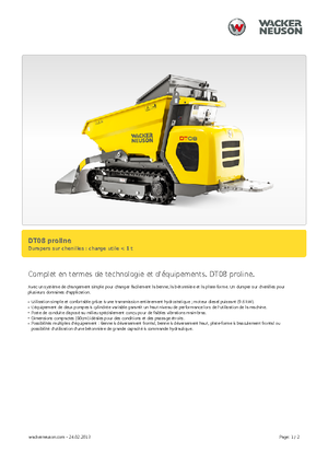 Bennes à chenilles Wacker Neuson DT 08 PL