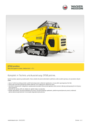 Bennes à chenilles Wacker Neuson DT 08 PL