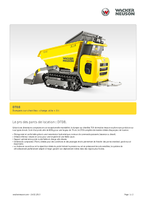 Bennes à chenilles Wacker Neuson DT08