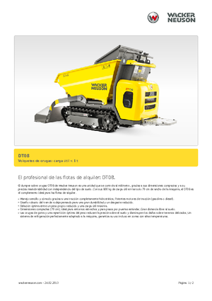 Bennes à chenilles Wacker Neuson DT08