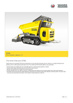 Bennes à chenilles Wacker Neuson DT08