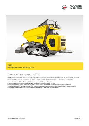 Bennes à chenilles Wacker Neuson DT12