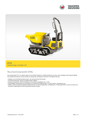 Bennes à chenilles Wacker Neuson DT15
