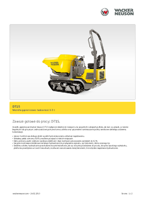 Bennes à chenilles Wacker Neuson DT15
