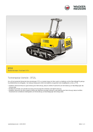 Bennes à chenilles Wacker Neuson DT25