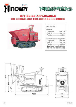 Bennes à chenilles Hinowa HS 1100 D