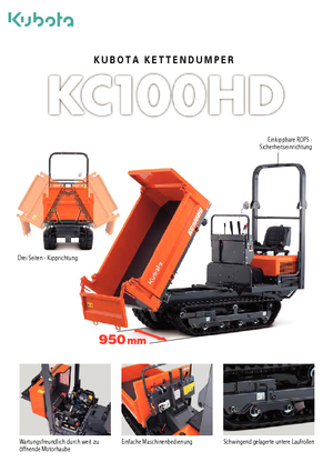 Bennes à chenilles Kubota KC 100 HD